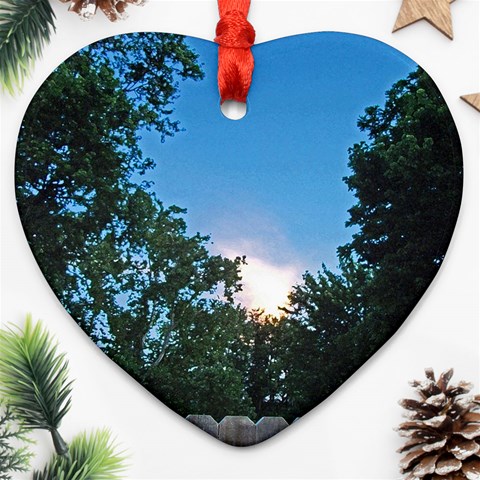 Coming Sunset Accented Edges Heart Ornament (Two Sides) from ArtsNow.com Front