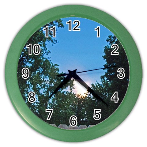 Coming Sunset Accented Edges Wall Clock (Color) from ArtsNow.com Front