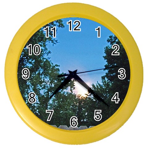 Coming Sunset Accented Edges Wall Clock (Color) from ArtsNow.com Front