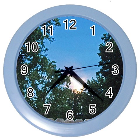 Coming Sunset Accented Edges Wall Clock (Color) from ArtsNow.com Front