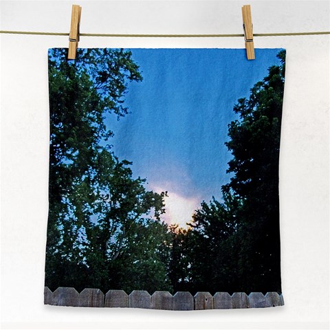 Coming Sunset Accented Edges Face Towel from ArtsNow.com Front