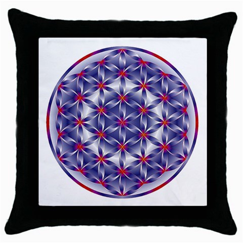 Life Flower Throw Pillow Case (Black) from ArtsNow.com Front