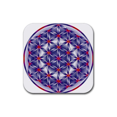 Life Flower Rubber Coaster (Square) from ArtsNow.com Front