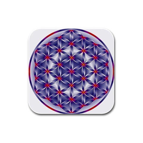 Life Flower Rubber Square Coaster (4 pack) from ArtsNow.com Front