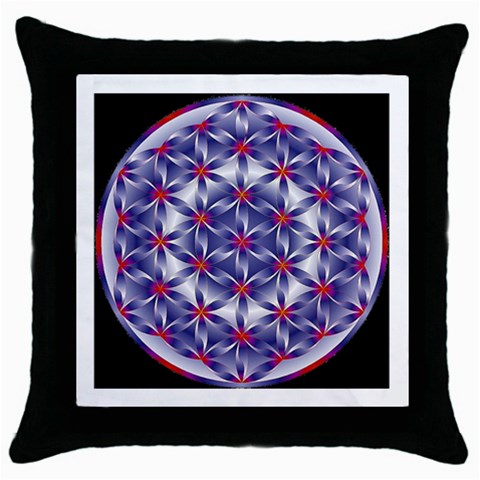 Life Flower Throw Pillow Case (Black) from ArtsNow.com Front