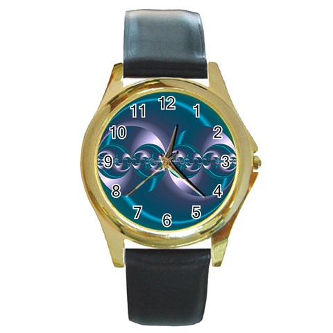 Generation Round Gold Metal Watch from ArtsNow.com Front