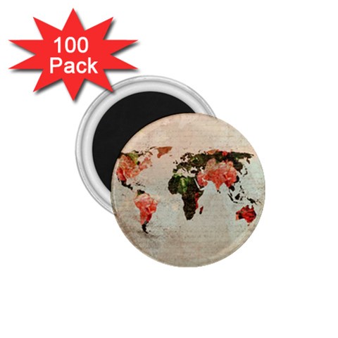 Vintageworldmap1200 1.75  Button Magnet (100 pack) from ArtsNow.com Front