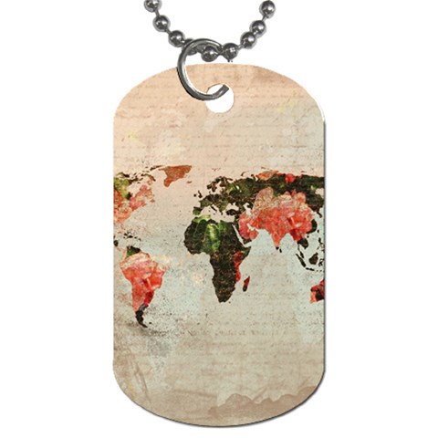 Vintageworldmap1200 Dog Tag (Two Front