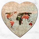 Vintageworldmap1200 Jigsaw Puzzle (Heart)