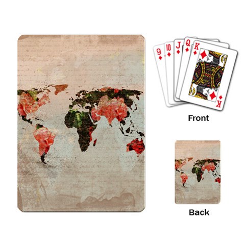 Vintageworldmap1200 Playing Cards Single Design from ArtsNow.com Back