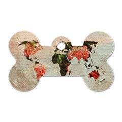 Vintageworldmap1200 Dog Tag Bone (Two Sided) from ArtsNow.com Back