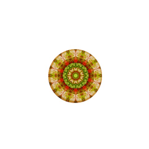 Red Green Apples Mandala 1  Mini Button Magnet from ArtsNow.com Front