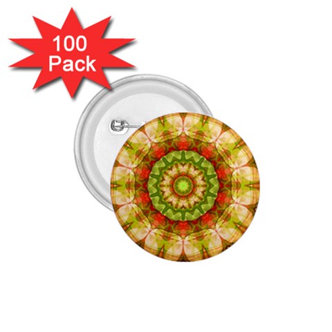 Red Green Apples Mandala 1.75  Button (100 pack) from ArtsNow.com Front