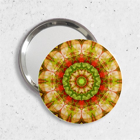 Red Green Apples Mandala Handbag Mirror (2.25 ) from ArtsNow.com Front