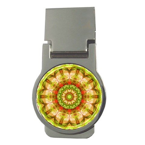 Red Green Apples Mandala Money Clip (Round) from ArtsNow.com Front