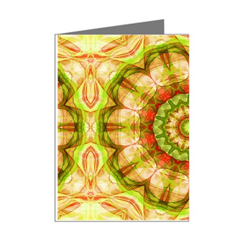 Red Green Apples Mandala Mini Greeting Card (8 Pack) from ArtsNow.com Right