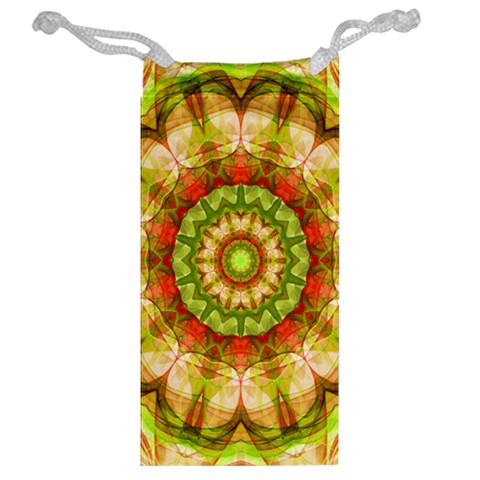 Red Green Apples Mandala Jewelry Bag from ArtsNow.com Back