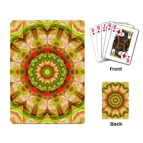 Red Green Apples Mandala Playing Cards Single Design from ArtsNow.com Back