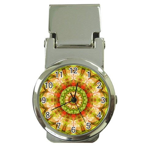 Red Green Apples Mandala Money Clip with Watch from ArtsNow.com Front