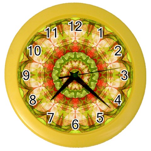 Red Green Apples Mandala Wall Clock (Color) from ArtsNow.com Front