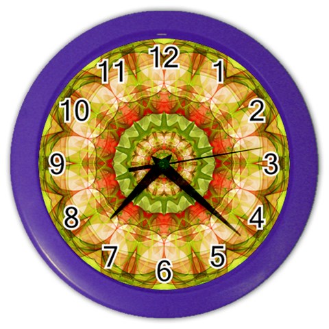 Red Green Apples Mandala Wall Clock (Color) from ArtsNow.com Front