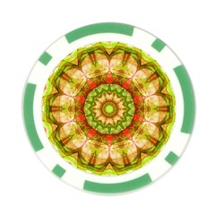 Red Green Apples Mandala Poker Chip from ArtsNow.com Front