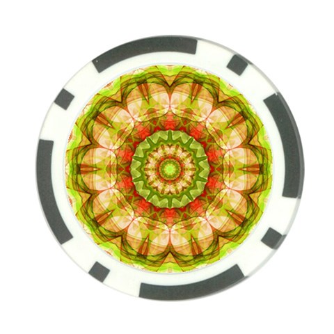 Red Green Apples Mandala Poker Chip from ArtsNow.com Back