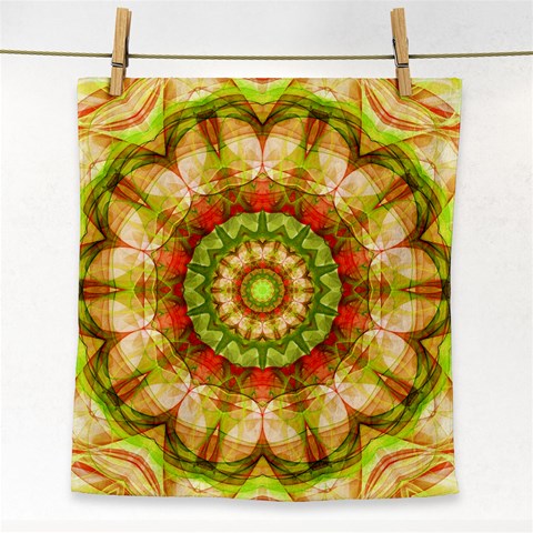 Red Green Apples Mandala Face Towel from ArtsNow.com Front