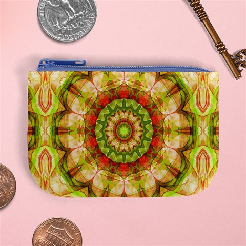 Red Green Apples Mandala Coin Change Purse from ArtsNow.com Front