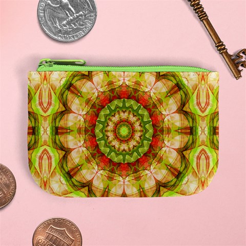 Red Green Apples Mandala Coin Change Purse from ArtsNow.com Front