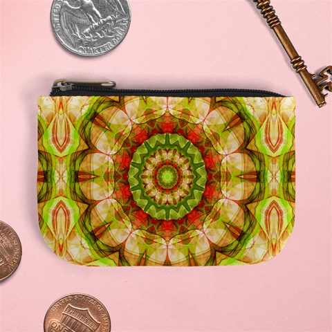 Red Green Apples Mandala Coin Change Purse from ArtsNow.com Front