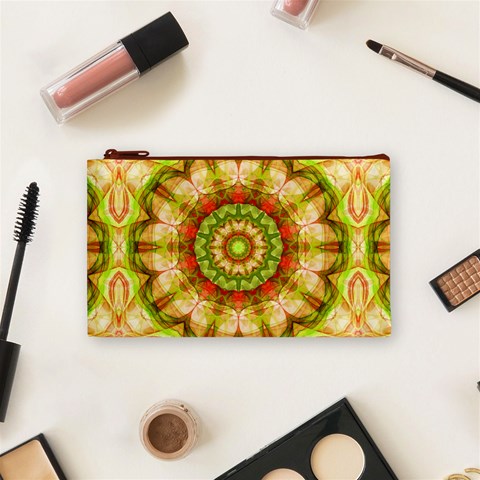 Red Green Apples Mandala Cosmetic Bag (Small) from ArtsNow.com Front