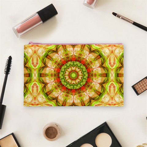 Red Green Apples Mandala Cosmetic Bag (Medium) from ArtsNow.com Front