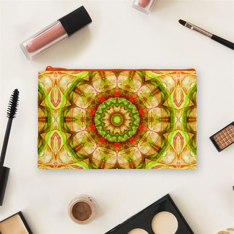 Red Green Apples Mandala Cosmetic Bag (Medium) from ArtsNow.com Front