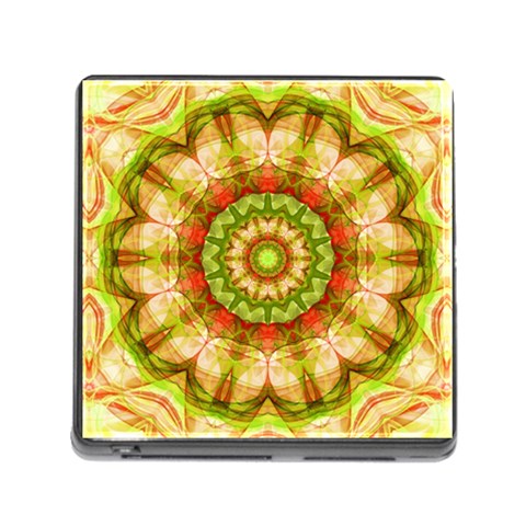 Red Green Apples Mandala Memory Card Reader with Storage (Square) from ArtsNow.com Front