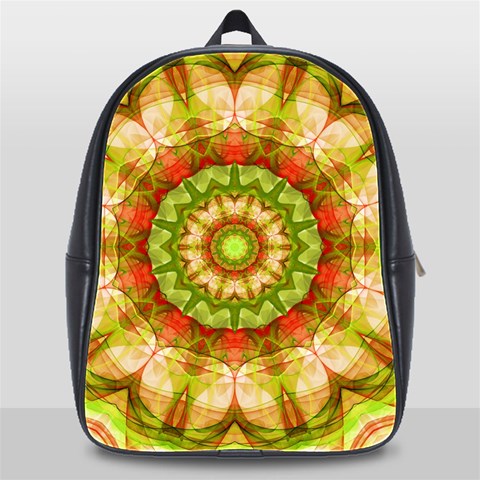 Red Green Apples Mandala School Bag (XL) from ArtsNow.com Front