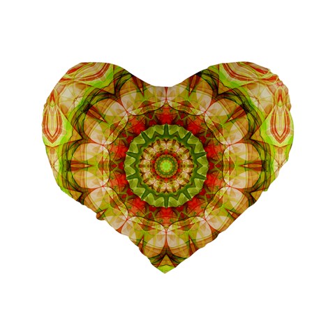 Red Green Apples Mandala 16  Premium Heart Shape Cushion  from ArtsNow.com Back