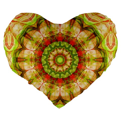 Red Green Apples Mandala 19  Premium Heart Shape Cushion from ArtsNow.com Back