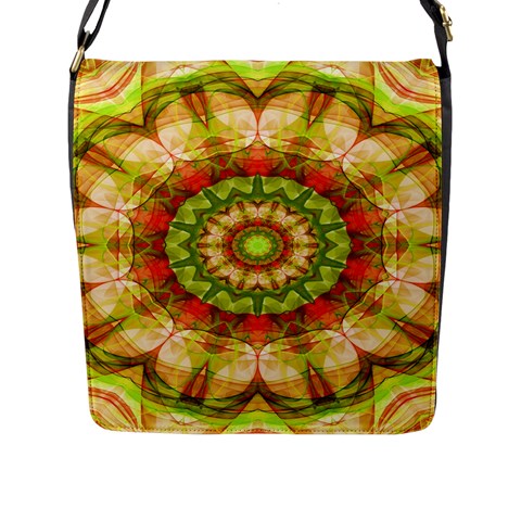 Red Green Apples Mandala Flap Closure Messenger Bag (Large) from ArtsNow.com Front