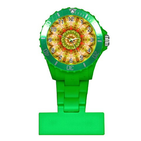 Red Green Apples Mandala Nurses Watch from ArtsNow.com Front