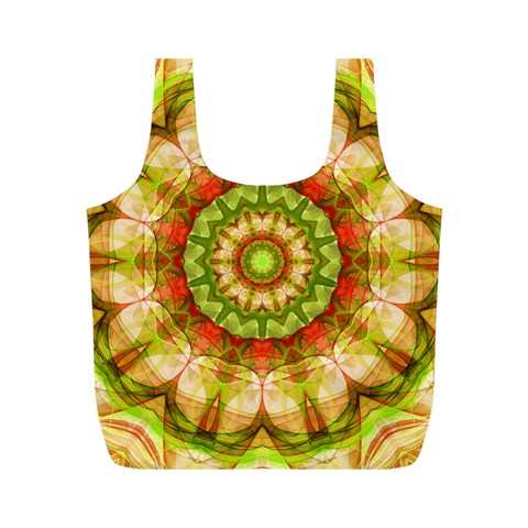 Red Green Apples Mandala Reusable Bag (M) from ArtsNow.com Back