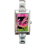 Elegant Writer Rectangular Italian Charm Watch