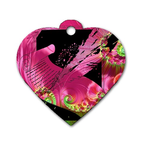 Elegant Writer Dog Tag Heart (One Sided)  from ArtsNow.com Front