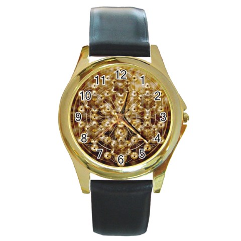 Grailcode2 Round Gold Metal Watch from ArtsNow.com Front