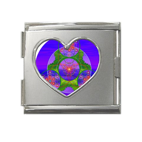 Grailcode3 Mega Link Heart Italian Charm (18mm) from ArtsNow.com Front