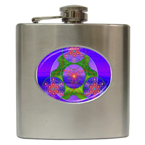 Grailcode3 Hip Flask (6 oz) from ArtsNow.com Front