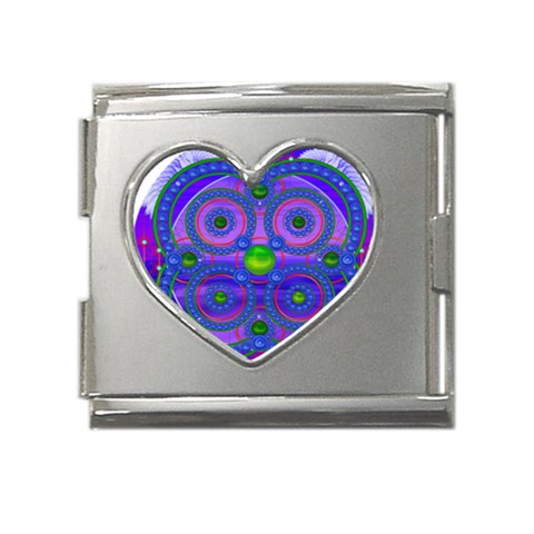 Grailcode4 Mega Link Heart Italian Charm (18mm) from ArtsNow.com Front