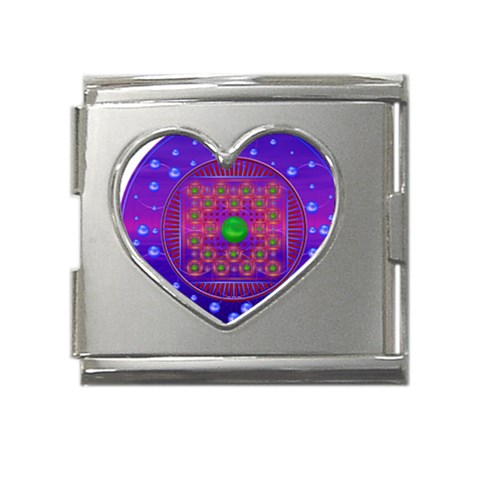 Grailcode5 Mega Link Heart Italian Charm (18mm) from ArtsNow.com Front