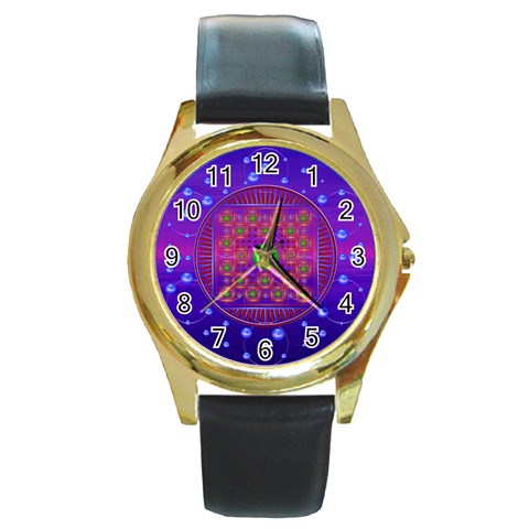 Grailcode5 Round Gold Metal Watch from ArtsNow.com Front