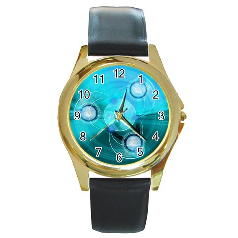 Healing Round Gold Metal Watch from ArtsNow.com Front